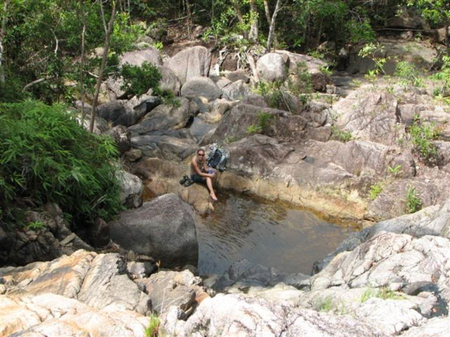 Hiking to waterfalls at Koh-Pangan